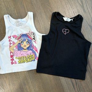 LOT of 2 cropped tank tops from ZARA and H&M, size 14